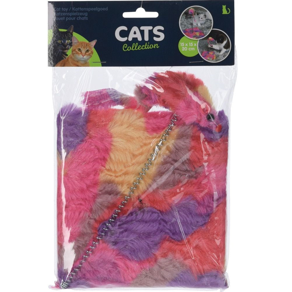 Cat toy mouse on spring 15x15x20 cm