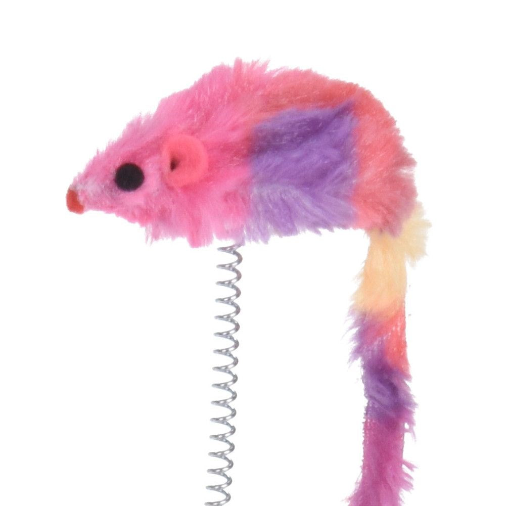 Cat toy mouse on spring 15x15x20 cm