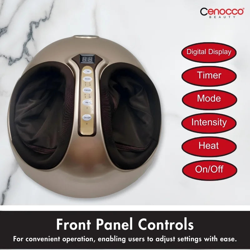 Cenocco Beauty CC-9080: Advanced Foot Massager with Heat, Kneading, and Air Compression Function