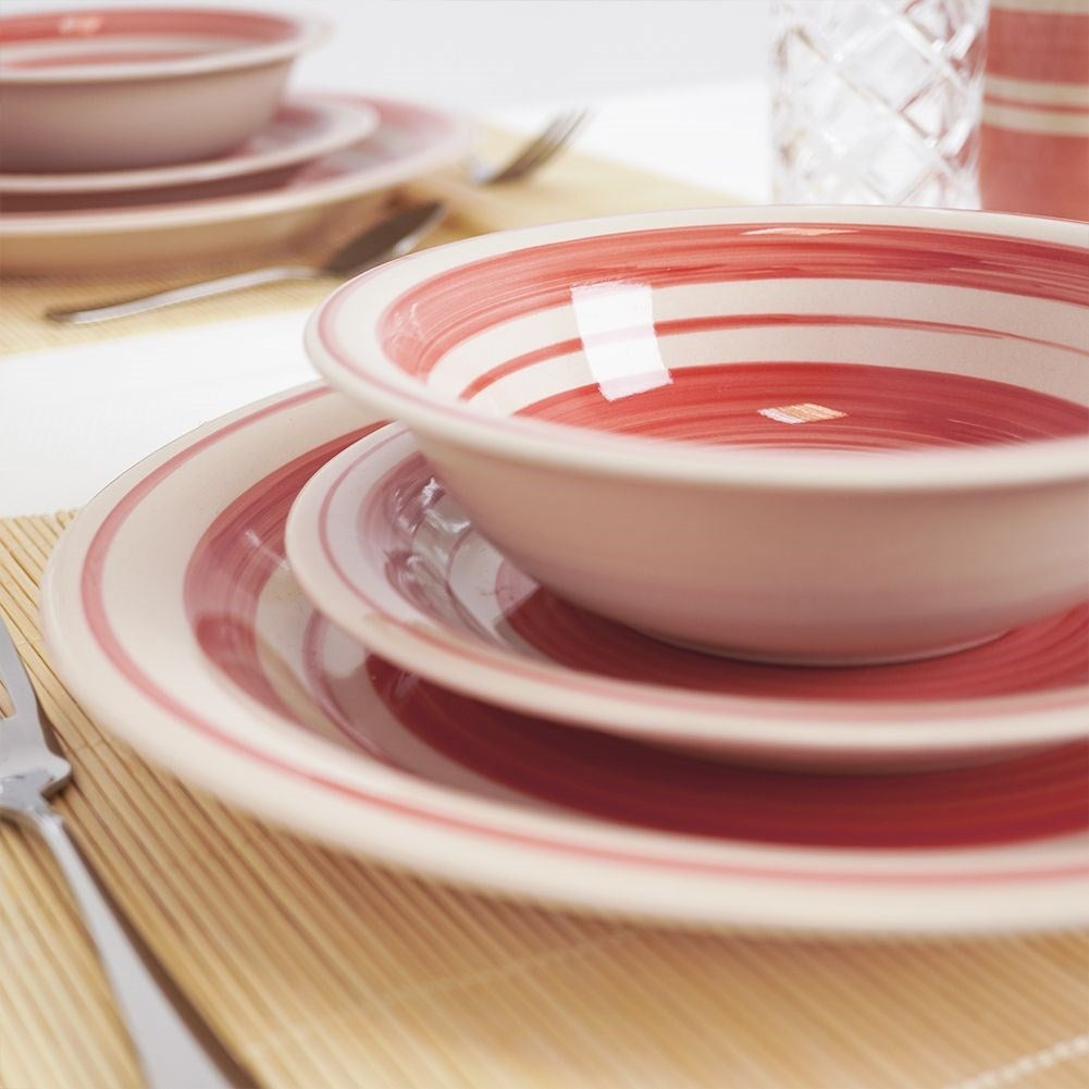 Ceramic 16-piece set for 4 people - trendy color palette