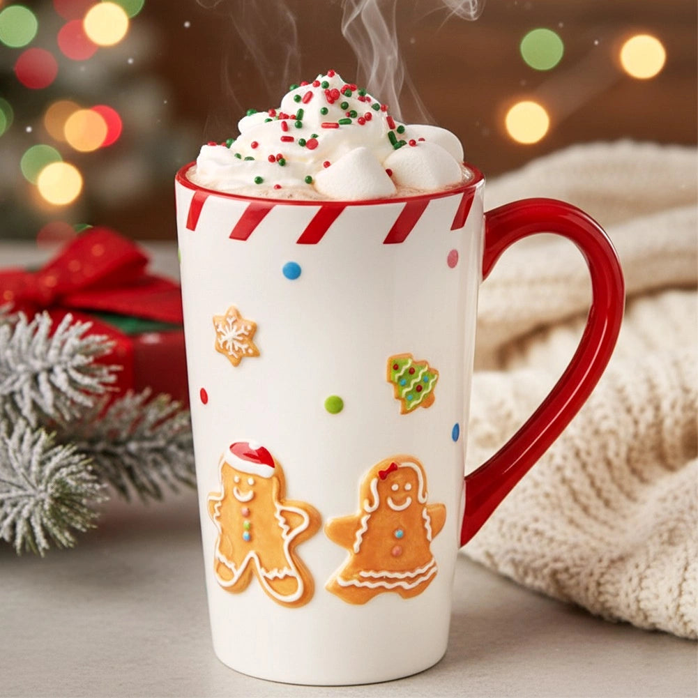 Ceramic Christmas Mug, Gingerbread Man, 570 ml