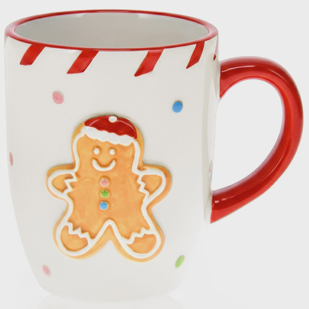 Ceramic Christmas Mug, Gingerbread Man Design, 330ml