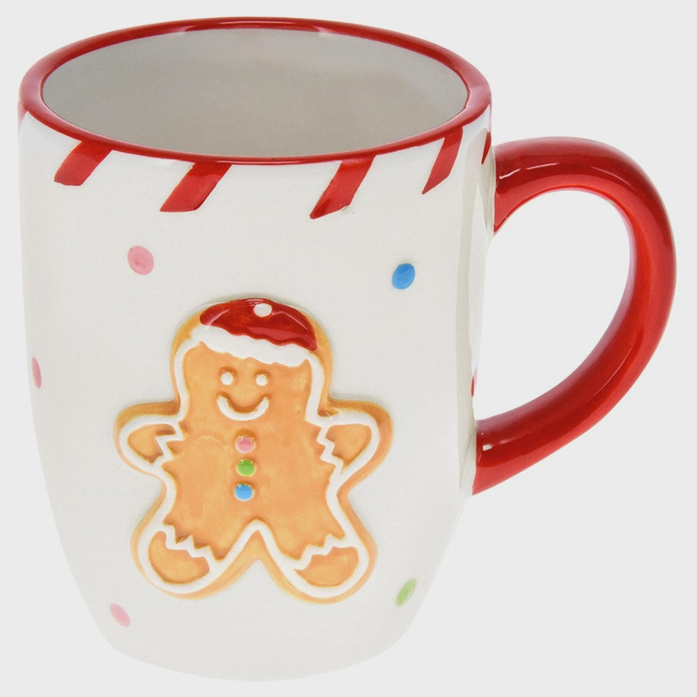 Ceramic Christmas Mug, Gingerbread Man Design, 330ml