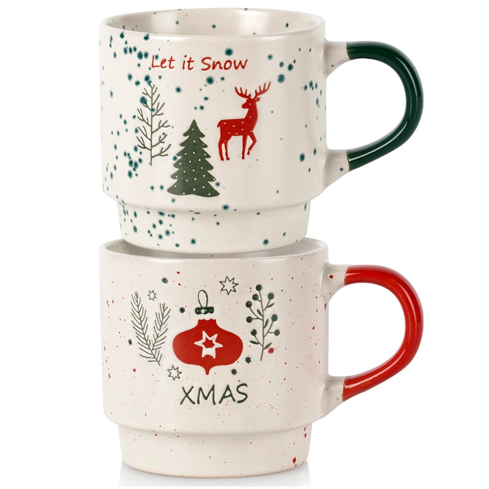 Ceramic Christmas Mugs Set, 350 ml, 2 Pieces