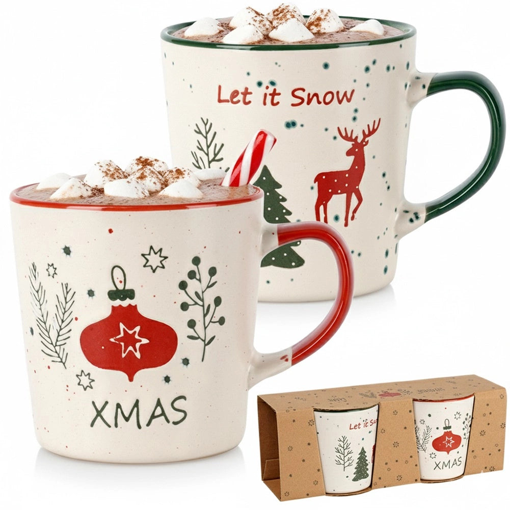 Ceramic Christmas Mugs Set, 350 ml, 2 Pieces
