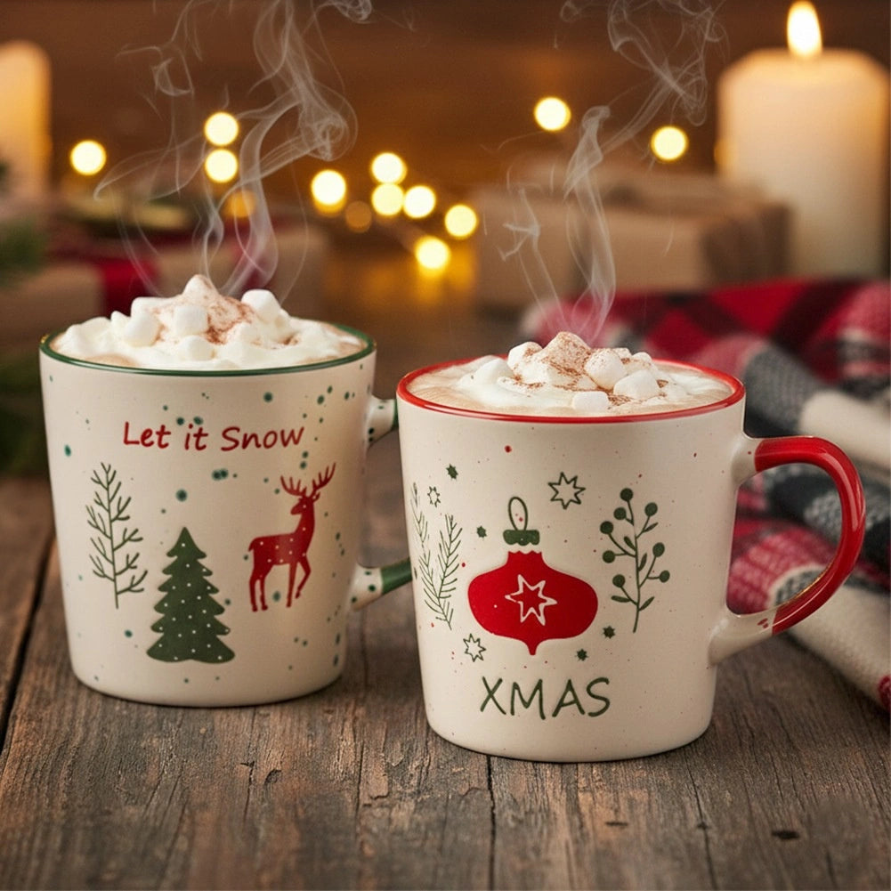 Ceramic Christmas Mugs Set, 350 ml, 2 Pieces