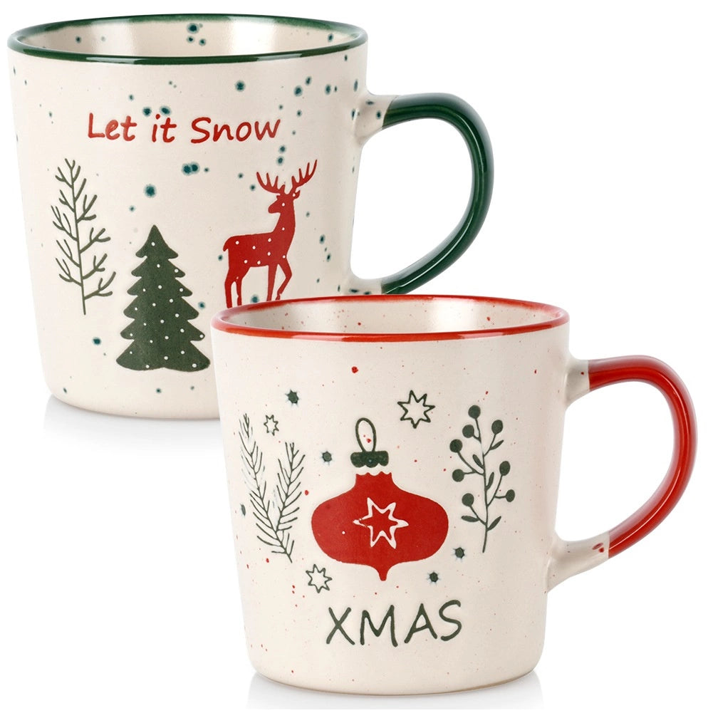 Ceramic Christmas Mugs Set, 350 ml, 2 Pieces