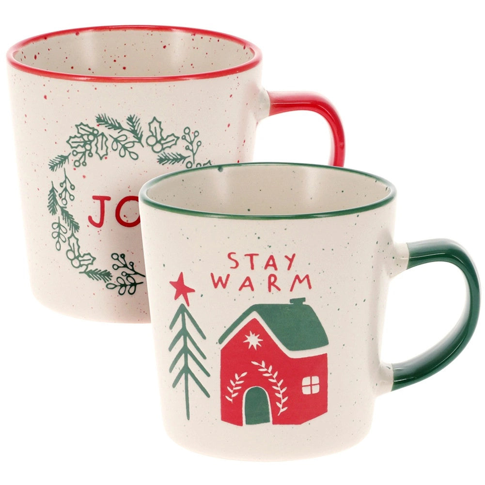 Ceramic Christmas Mugs Set, 350 ml, 2 Pieces