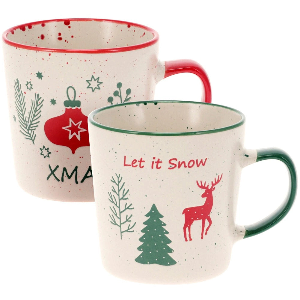 Ceramic Christmas Mugs Set, 350 ml, 2 Pieces