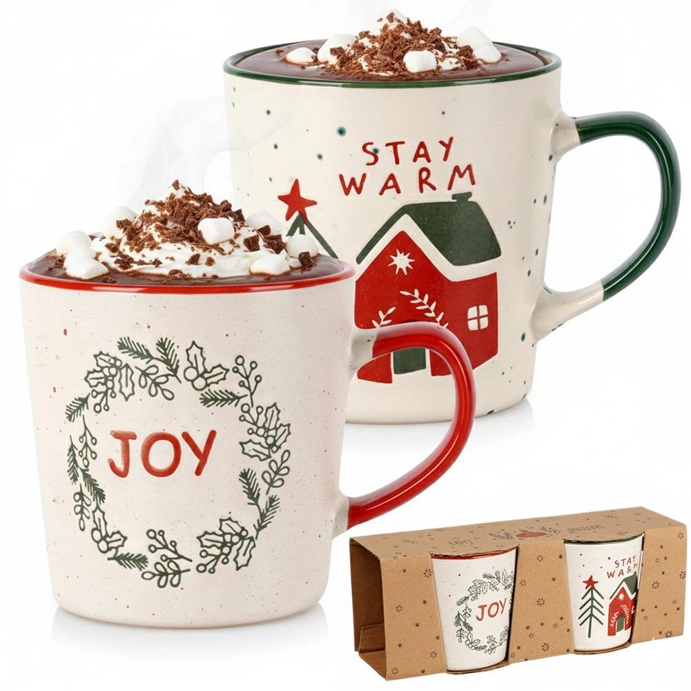 Ceramic Christmas Mugs Set, 350 ml, 2 Pieces