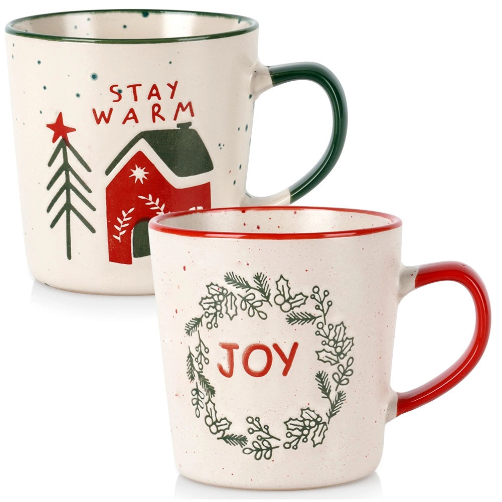 Ceramic Christmas Mugs Set, 350 ml, 2 Pieces