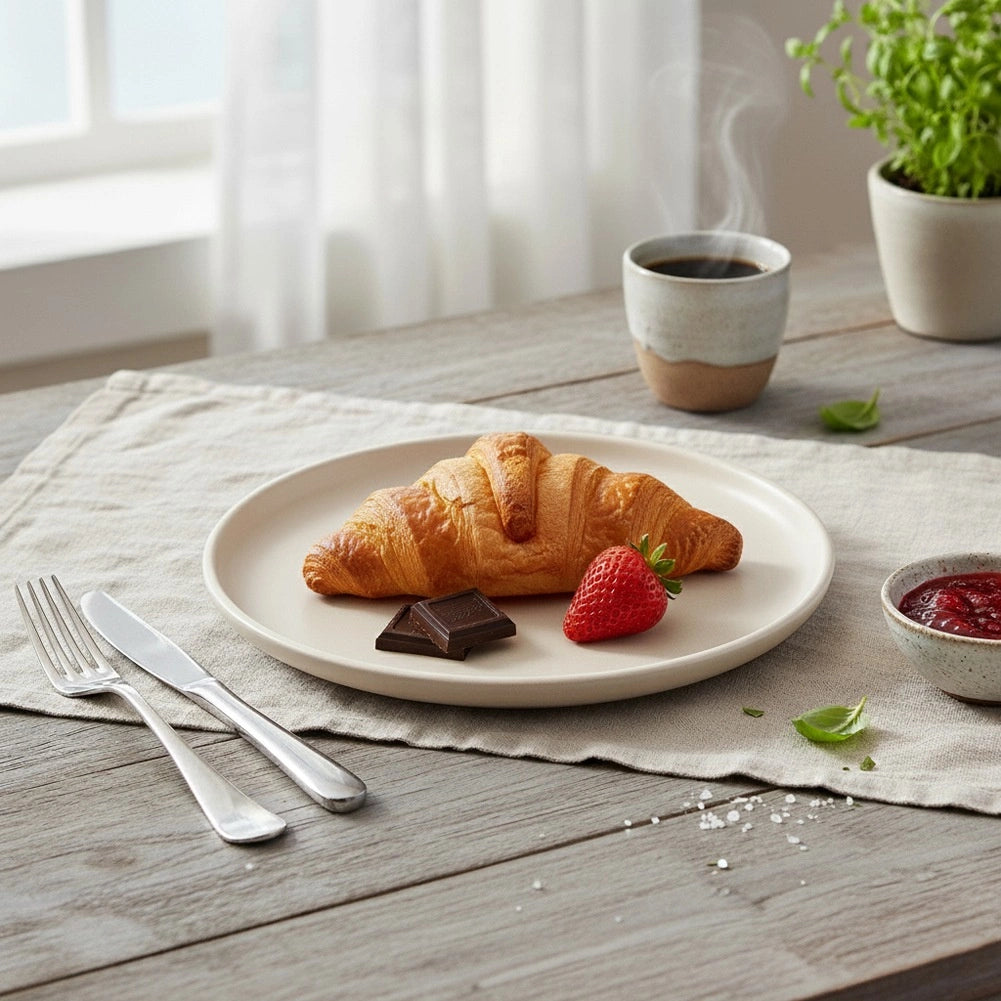 Ceramic Dessert Plate, Cream, 20.5 cm, Dishwasher Safe
