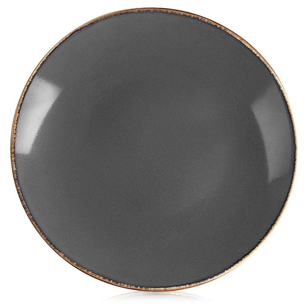 Ceramic Dessert Plate, Gray, 20.5 cm, Dishwasher Safe
