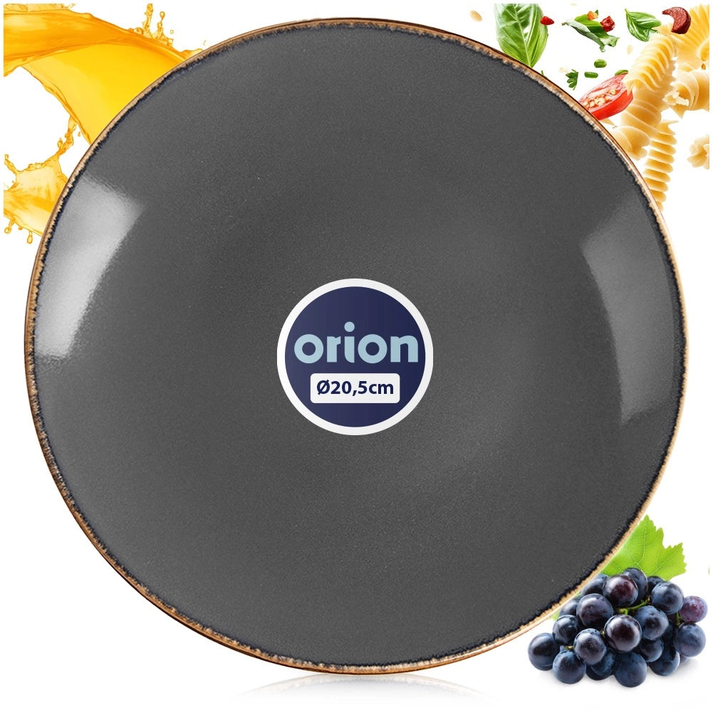 Ceramic Dessert Plate, Gray, 20.5 cm, Dishwasher Safe