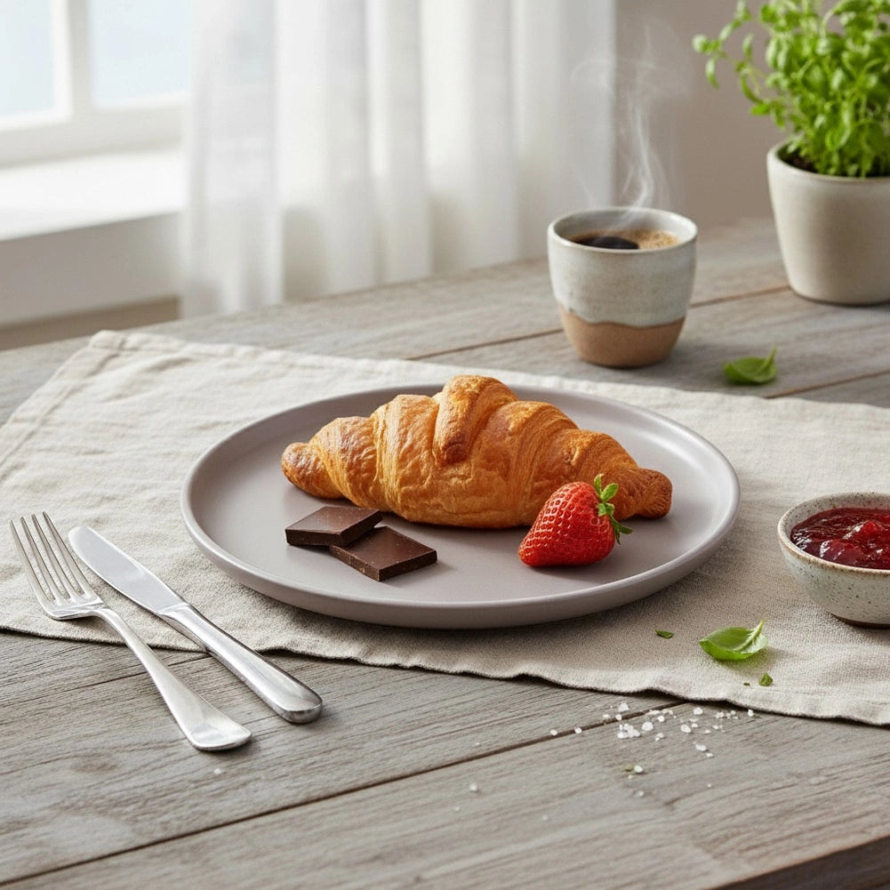 Ceramic Dessert Plate, Gray, 20.5 cm, Dishwasher Safe