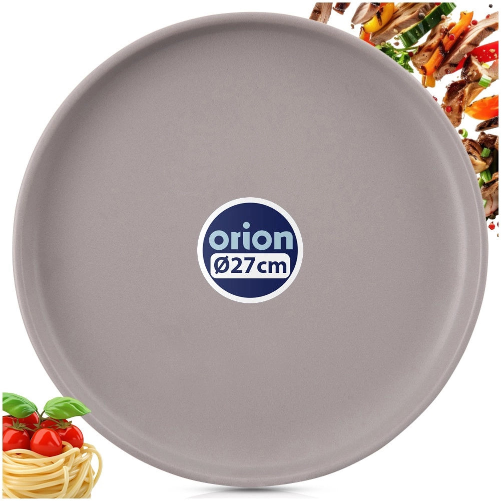 Ceramic Dinner Plate, Gray, 26.5 cm, Microwave Safe