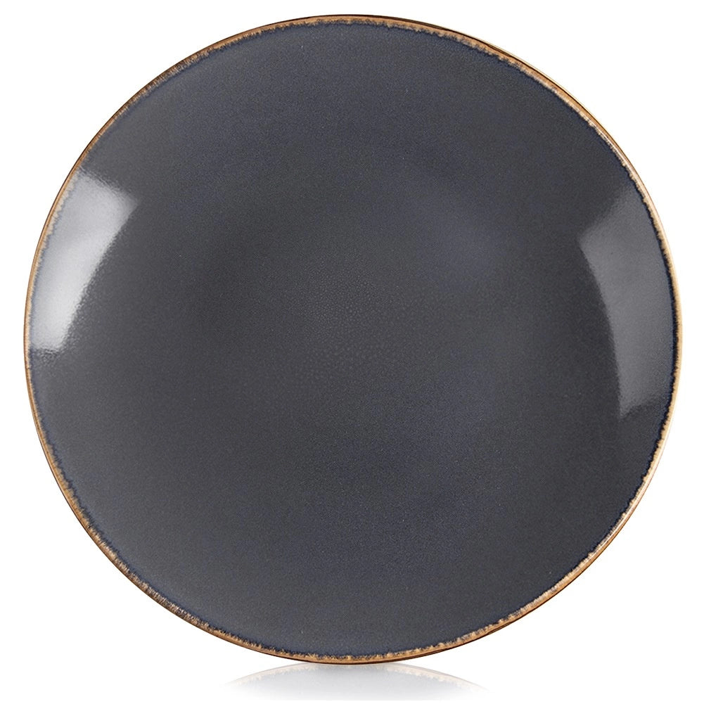 Ceramic Dinner Plate, Gray, 27 cm, Dishwasher Safe