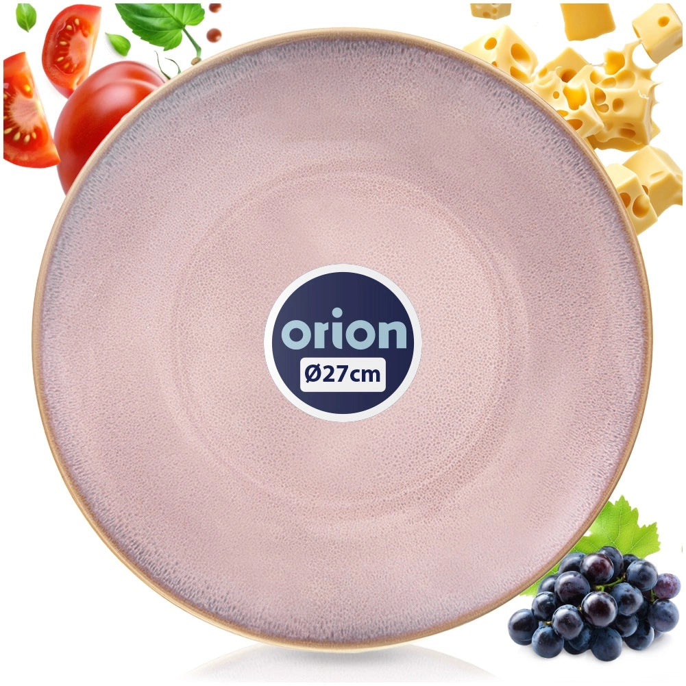 Ceramic Dinner Plate, Pink, 27 cm, Dishwasher Safe