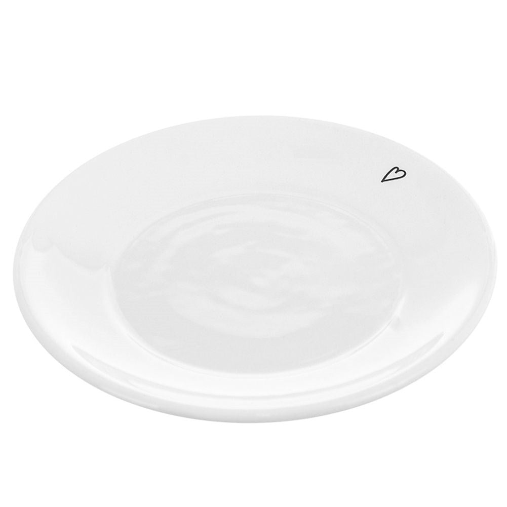 Ceramic Dish 12 cm - White Design with Heart motif, Dishwasher safe