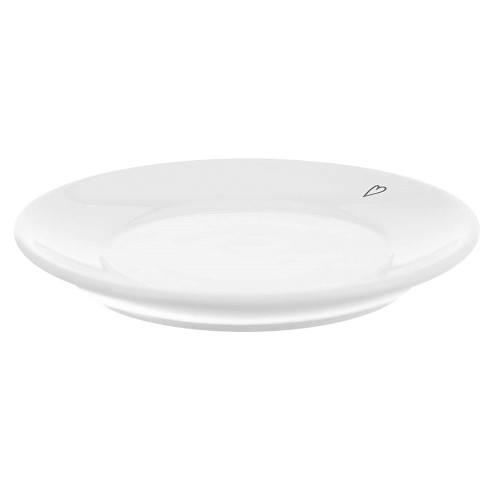 Ceramic Dish 12 cm - White Design with Heart motif, Dishwasher safe
