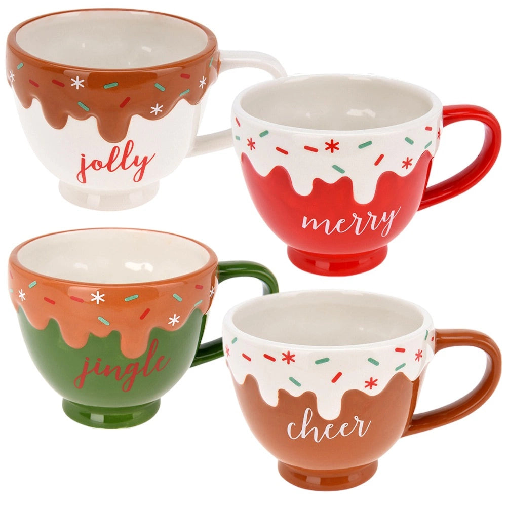 Ceramic Holiday Mugs Set, 420ml, 4 Colors