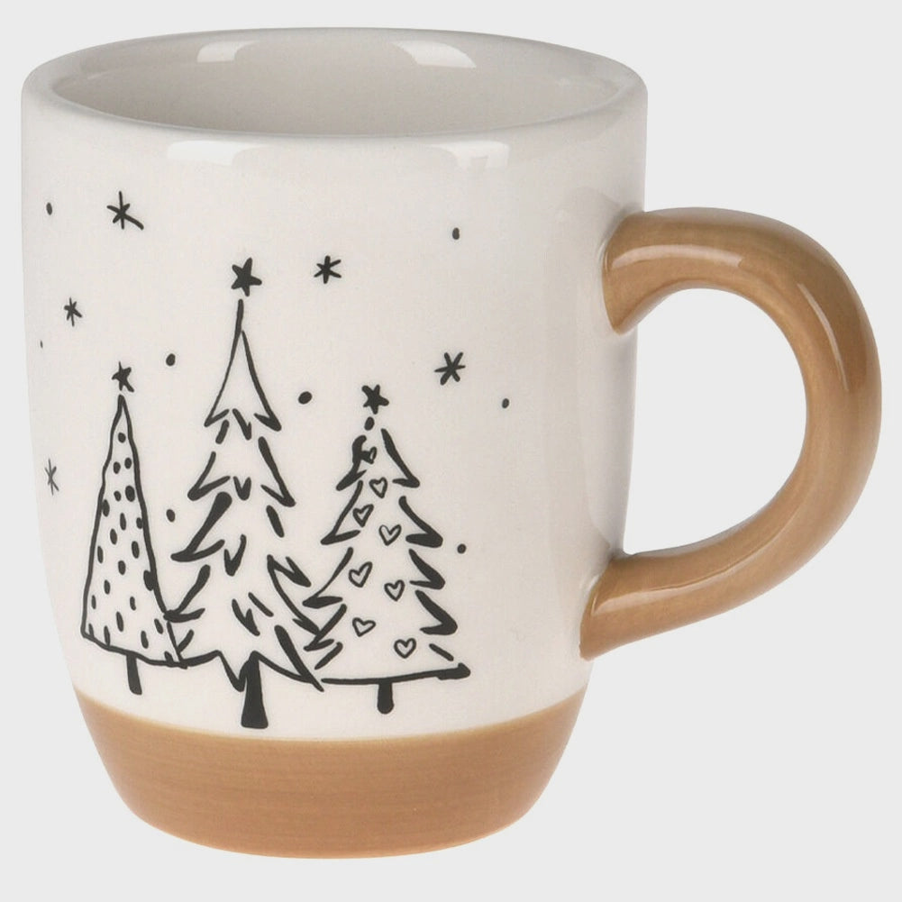Ceramic Holiday Mug with Tree Design, 330 ml