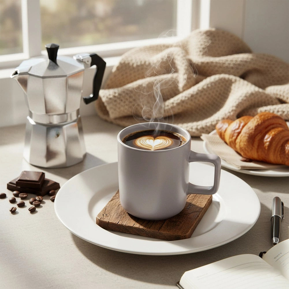 Ceramic Mug, Gray, 380 ml, Dishwasher & Microwave Safe