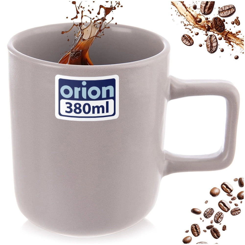 Ceramic Mug, Gray, 380 ml, Dishwasher & Microwave Safe