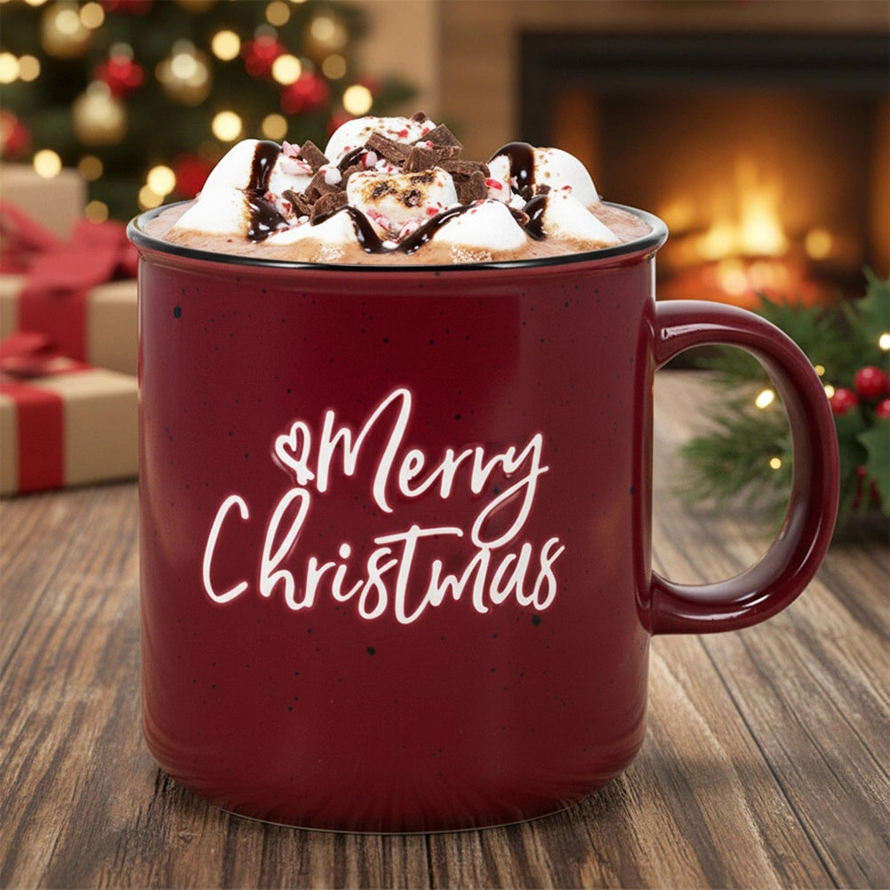 Ceramic Mug XXL 700ml, Maroon, Christmas Design