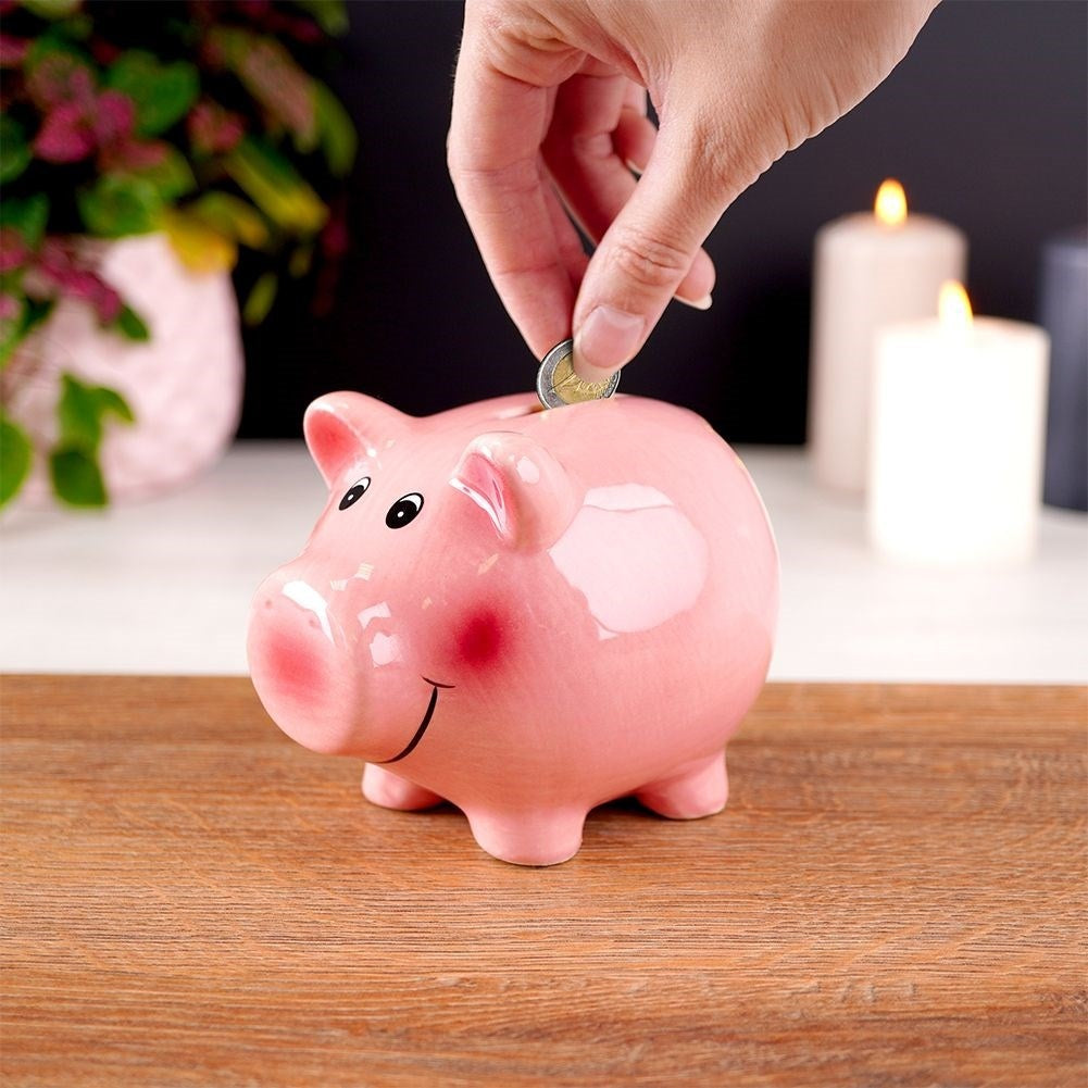 Ceramic Piggy Bank: Beautiful Pink Piggy Bank for Your Savings
