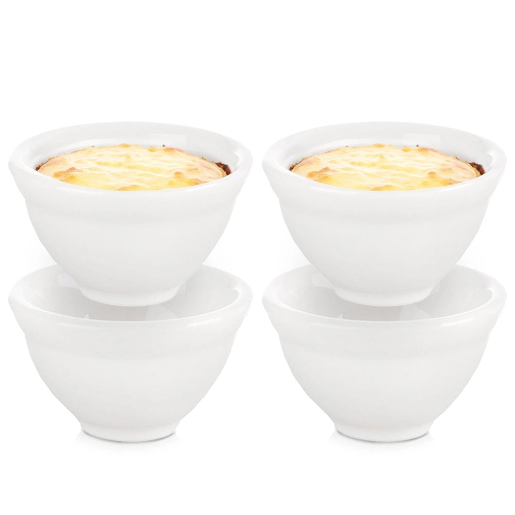 Ceramic Snack Bowls Set, 40 ml, 4 Pieces, White