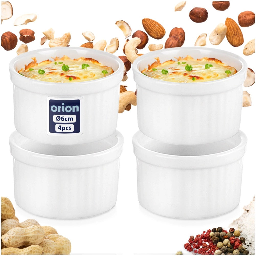 Ceramic Snack Bowls Set, 40 ml, 4 Pieces, White