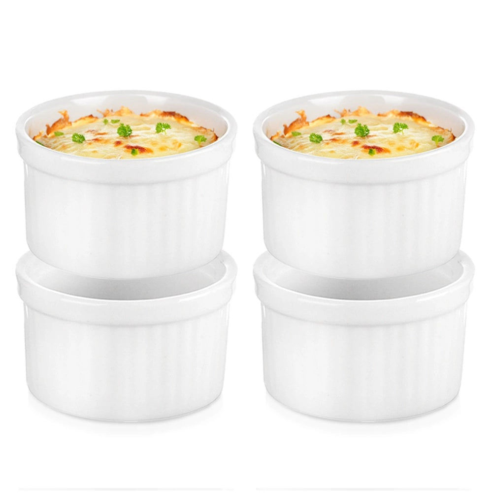 Ceramic Snack Bowls Set, 40 ml, 4 Pieces, White