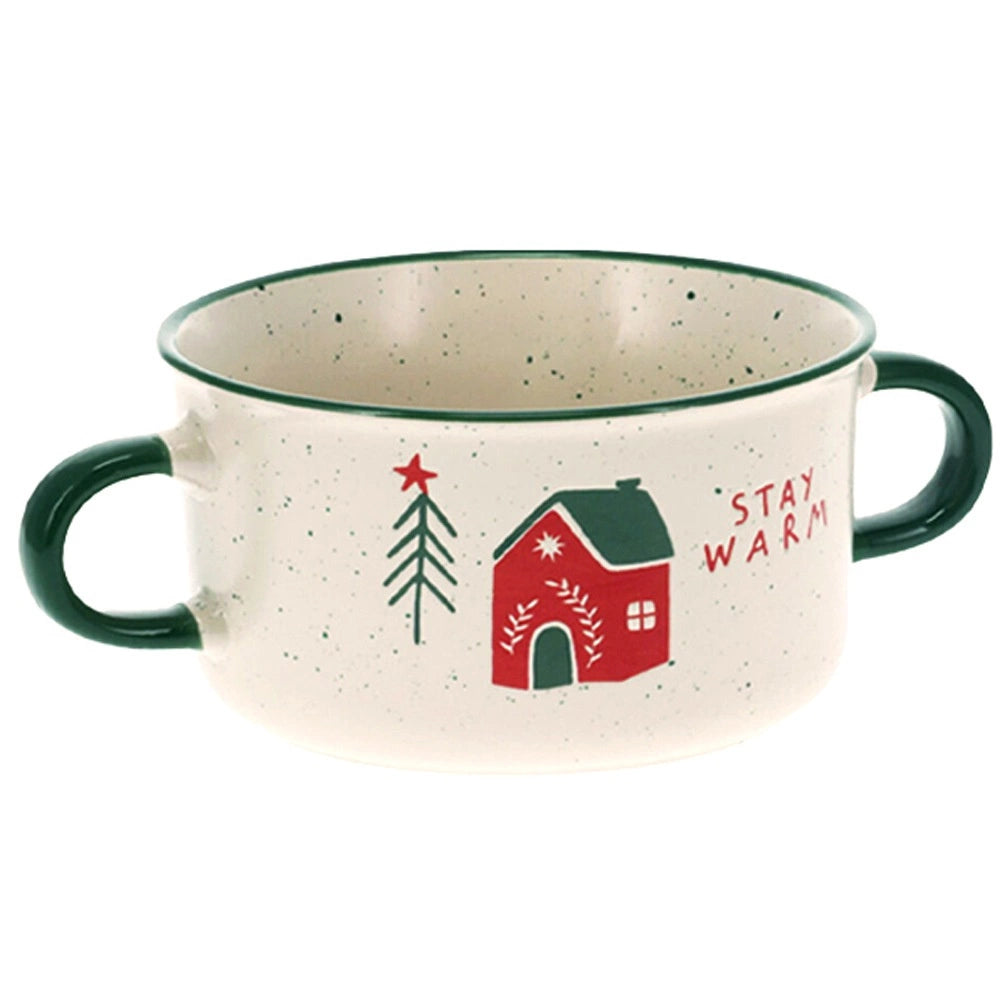 Ceramic Soup Bowl, 625 ml, Christmas Design, Stoneware