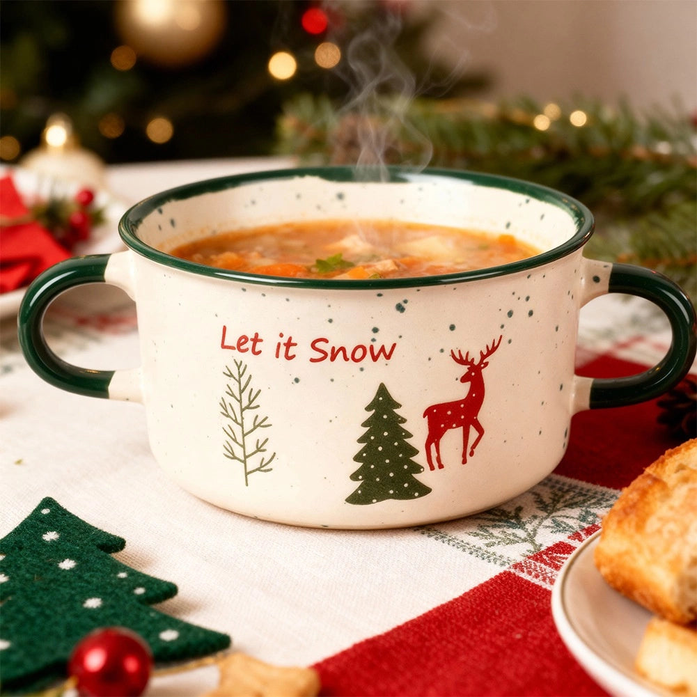 Ceramic Soup Bowl, 625 ml, Stoneware, Christmas Design