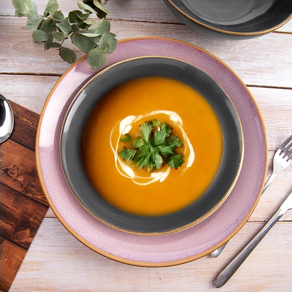 Ceramic Soup Bowl, Gray, 20.5cm, 900ml Capacity