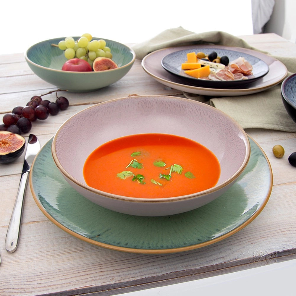 Ceramic Soup Bowl, Pink, 21 cm, 900 ml Capacity
