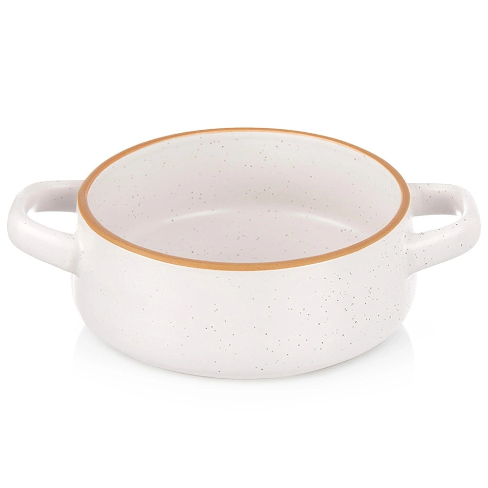 Ceramic Soup Bowl with Handles, 800 ml, Dishwasher Safe