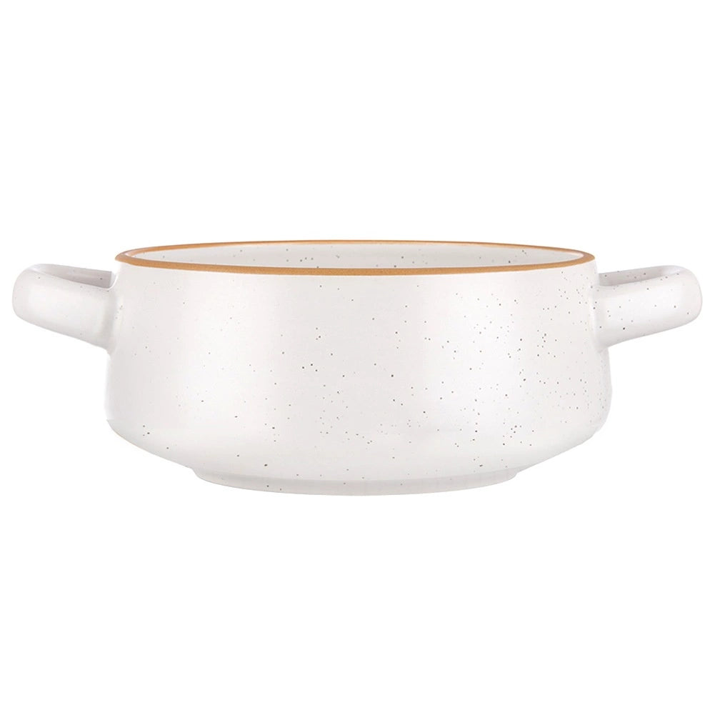 Ceramic Soup Bowl with Handles, 800 ml, Dishwasher Safe