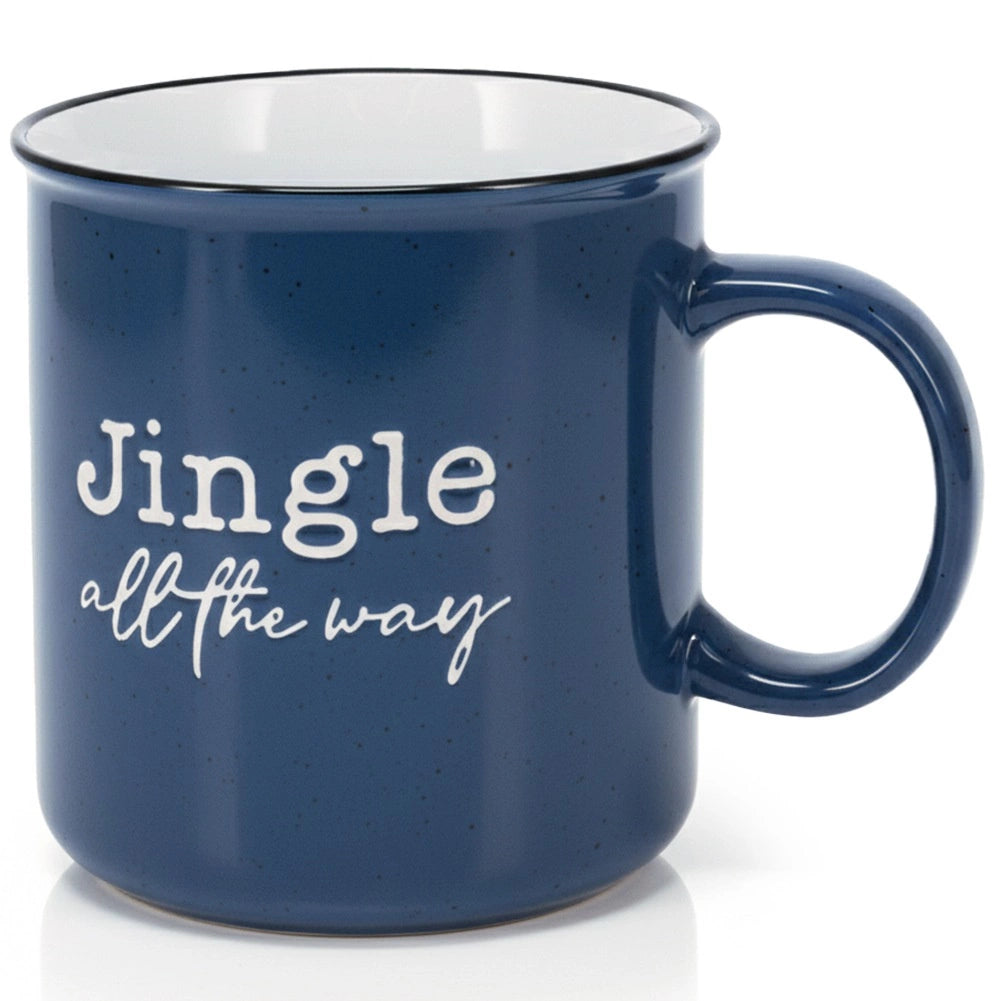 Ceramic Stoneware Mug, Navy Blue, 700ml, Christmas Motif