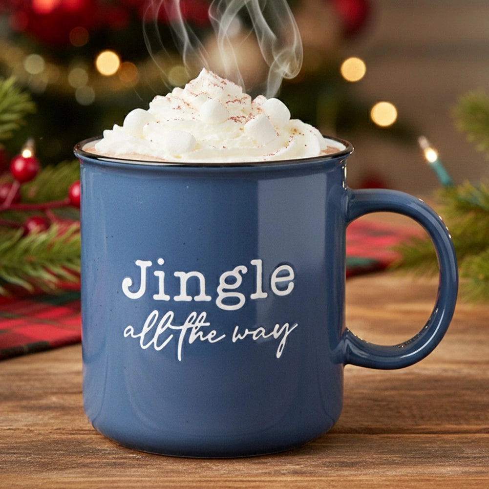 Ceramic Stoneware Mug, Navy Blue, 700ml, Christmas Motif