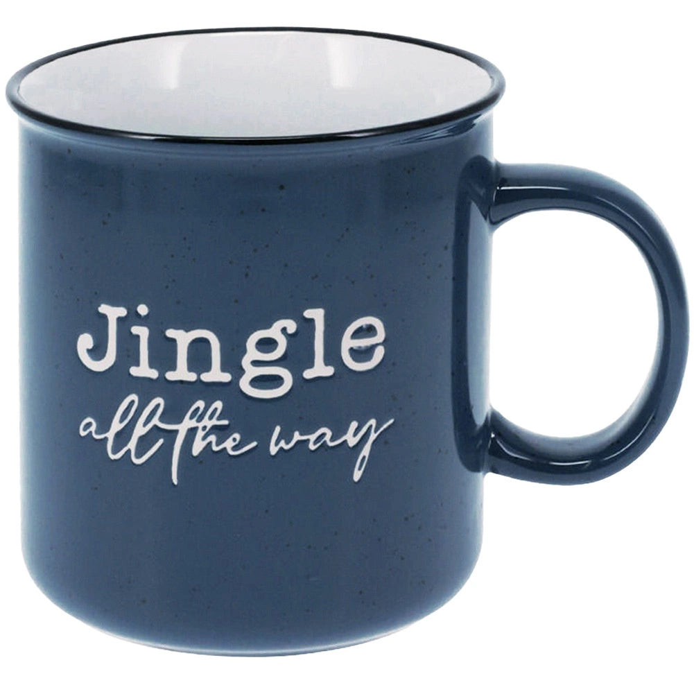 Ceramic Stoneware Mug, Navy Blue, 700ml, Christmas Motif