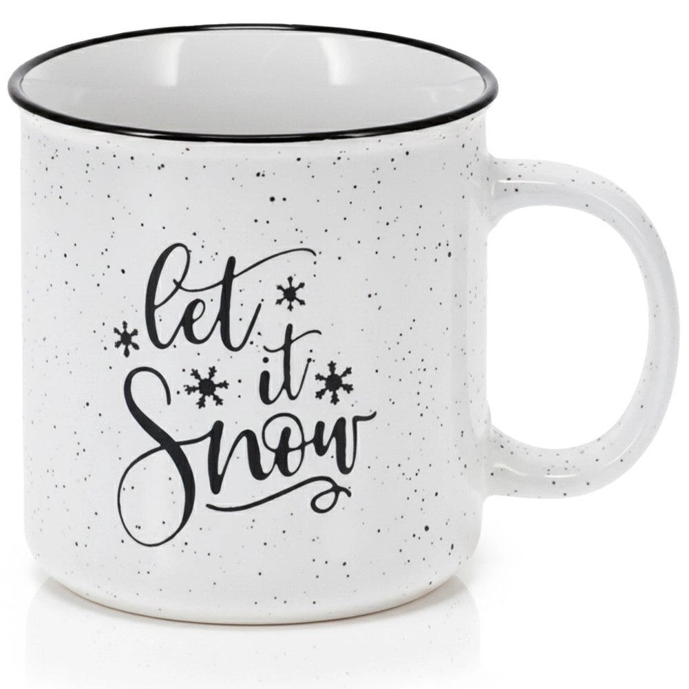 Ceramic Stoneware Mug, White, 700ml, Christmas Design