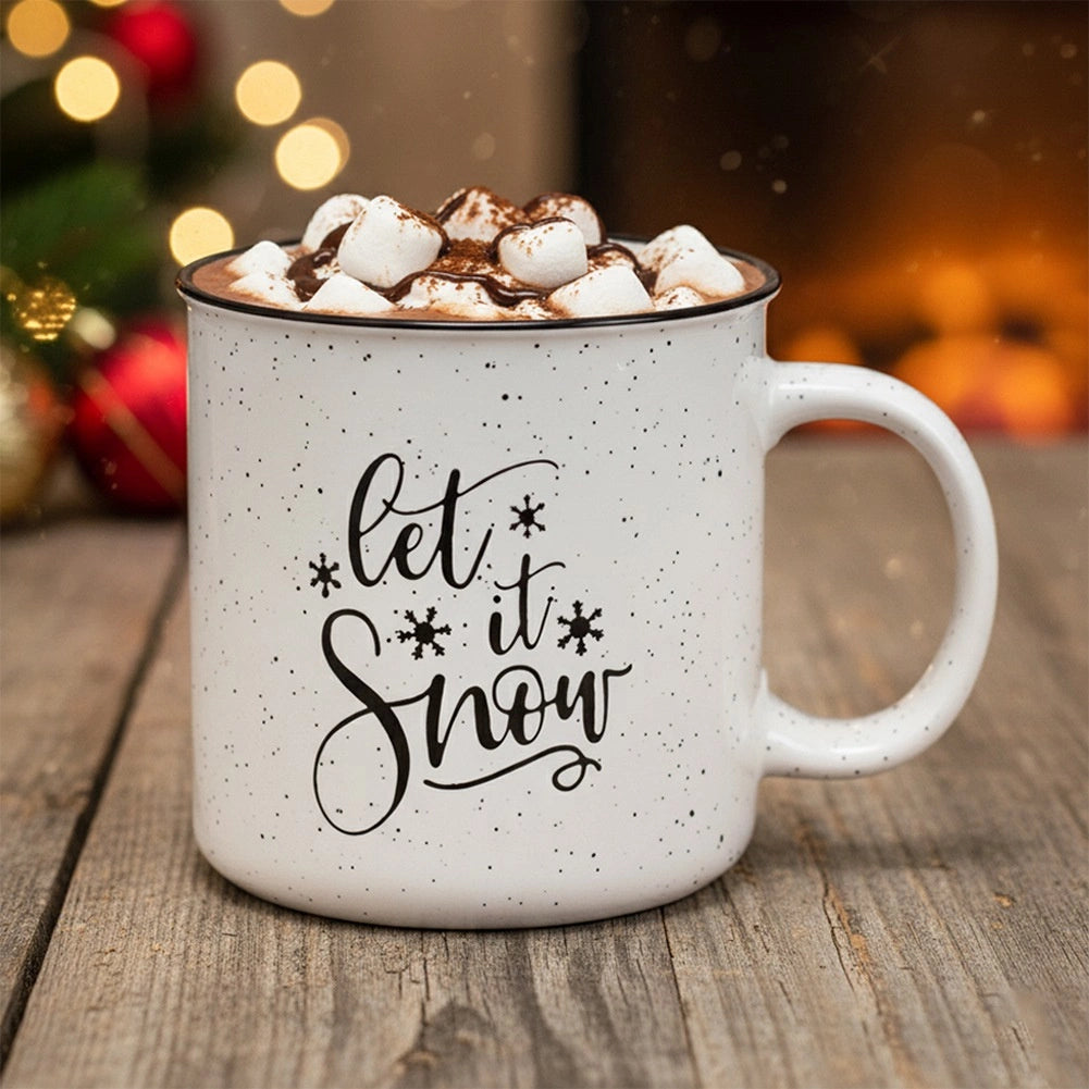 Ceramic Stoneware Mug, White, 700ml, Christmas Design