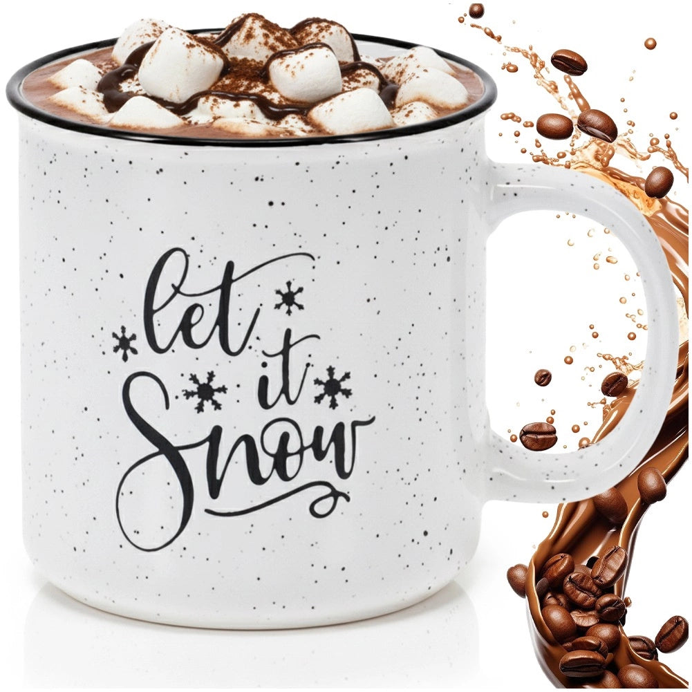 Ceramic Stoneware Mug, White, 700ml, Christmas Design