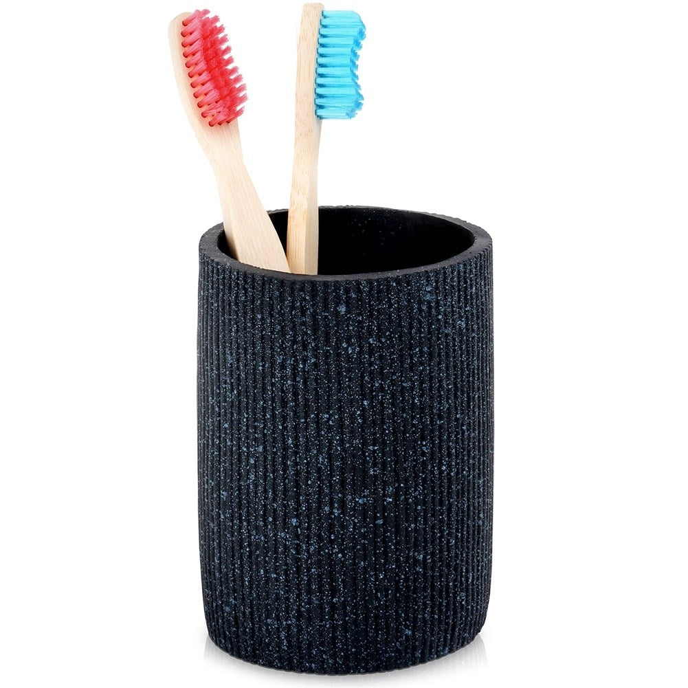 Ceramic Toothbrush Holder with Stone Finish for Bathroom