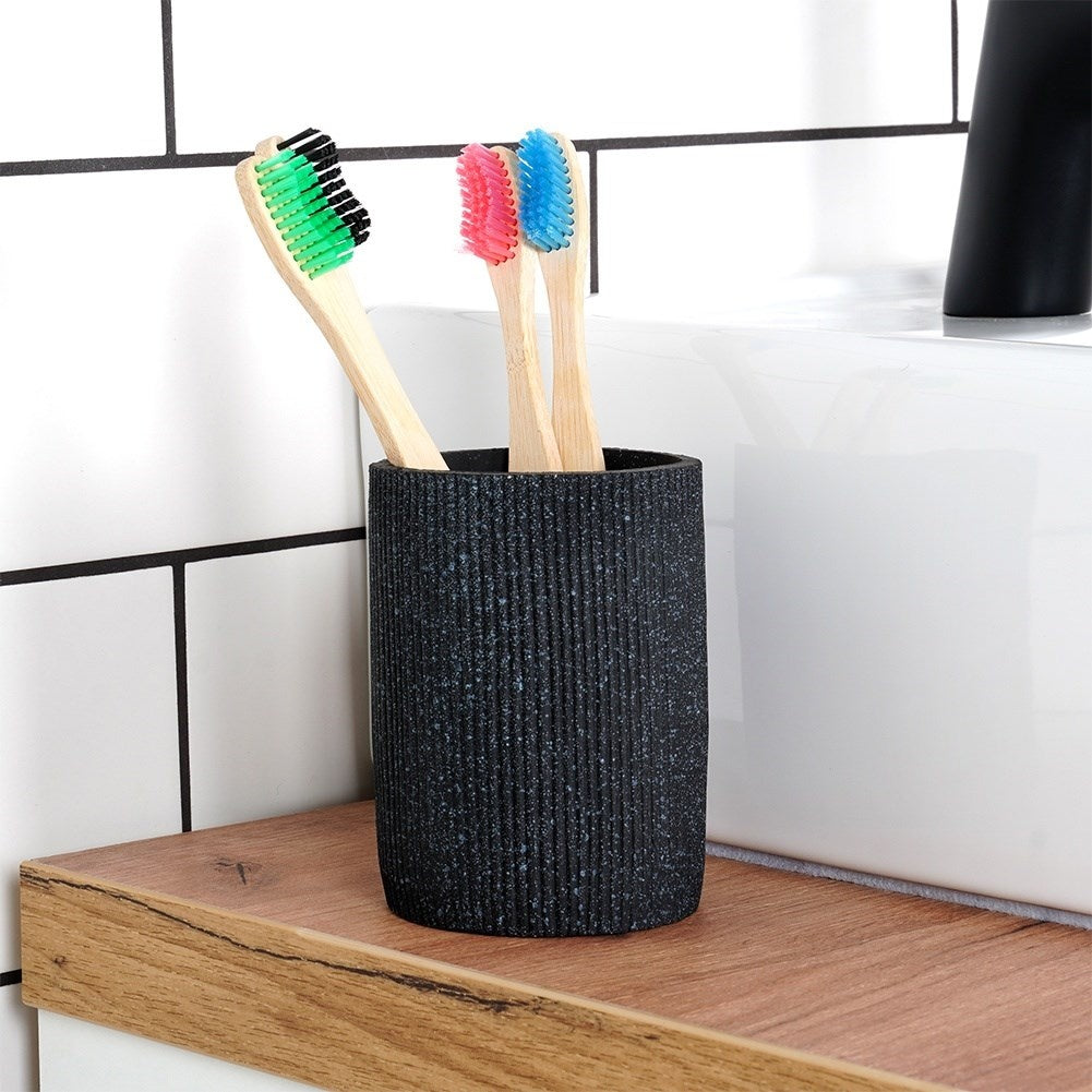 Ceramic Toothbrush Holder with Stone Finish for Bathroom