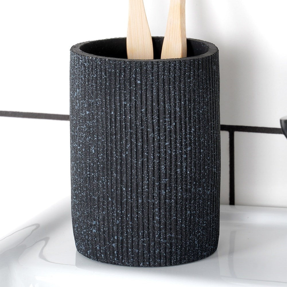 Ceramic Toothbrush Holder with Stone Finish for Bathroom