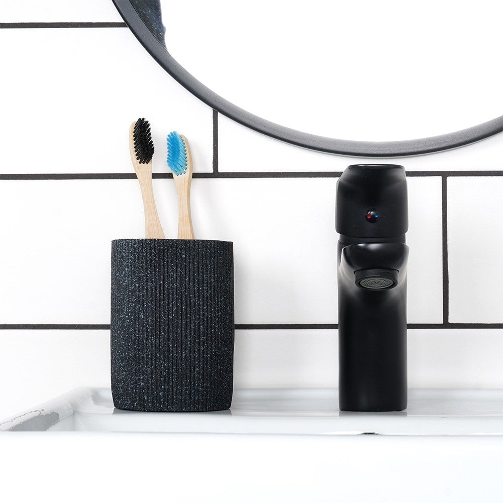 Ceramic Toothbrush Holder with Stone Finish for Bathroom