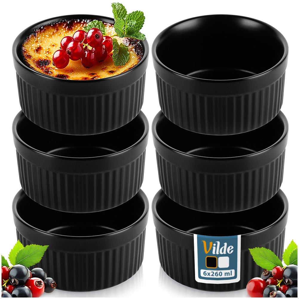 Ceramic baking bowls black 260 ml 6 pcs.